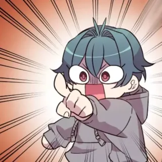 🍭 47e261a2 anime style, cartoon, offensive gesture, middle finger, disrespectful, youth telegram sticker