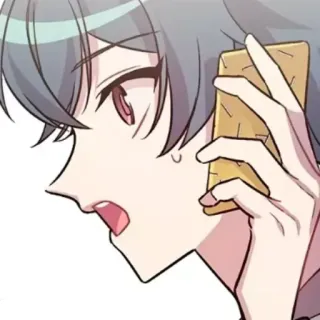🍭 e6831854 anime, manga, character, phone, talking, shocked telegram sticker