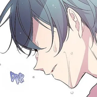 🫐 28f88711 DRIP пот, капля, лицо, аниме, манга, мокрый whatsapp sticker