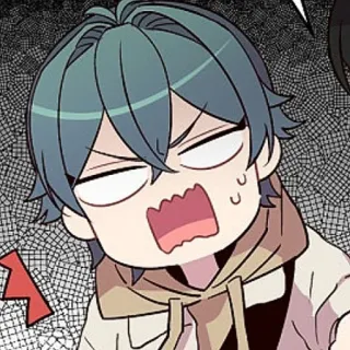 🫐 4cae221d Аниме, Мультфильм, Злой, Выражение, Мужчина, Персонаж, Толстовка whatsapp sticker