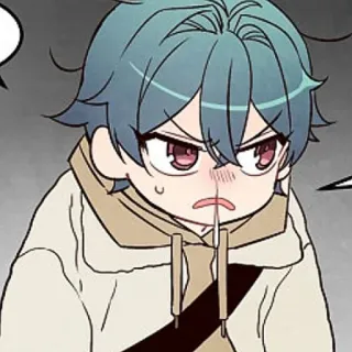 🫐 6492de74 Аниме, Мультфильм, Злость, Расстроен, Милый, Мужской whatsapp sticker