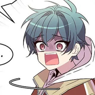 🫐 b5ed14c8 Мультфильм, Аниме, Мальчик, В шоке, Удивлен, Испуганный, Выражение, Персонаж whatsapp sticker