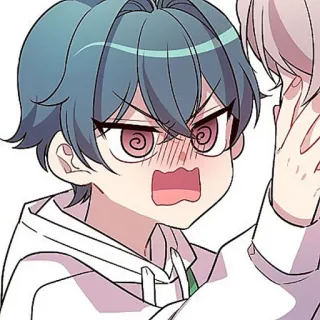 🫐 ba6e8cb9 Аниме, Мультфильм, Злой, В шоке, Милый, Парень, Персонаж whatsapp sticker