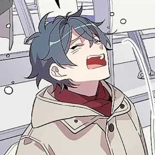 🫐 d54739a6 плач, аниме, грустный, эмоциональный, мужской персонаж, зима whatsapp sticker