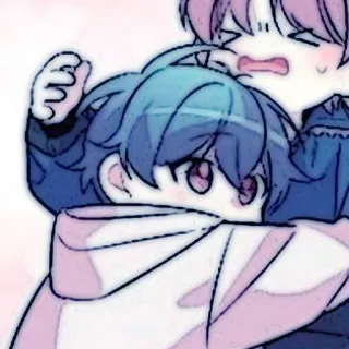 🤖 cb32d93c Anime, Süß, Paar, Umarmung, Zuneigung, Digitale Kunst, Cartoon telegram sticker