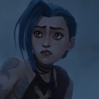 🌀 3f8e1ecd Jinx Arcane jinx, arcane, league of legends, charakter, blaue haare telegram sticker