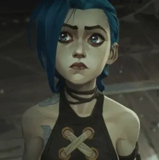 🌀 4641fd1f Jinx Arcane Jinx, Arcane, Netflix, Charakter, blaue Haare telegram sticker