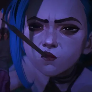 🌀 d33af612 Jinx Arcane Zigarette, blaue Haare, Fernsehsendung, animiert, Jinx telegram sticker