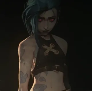 🌀 d6f6d0b8 Jinx Arcane jinx, arcane, league of legends, animiert, charakter, mädchen telegram sticker