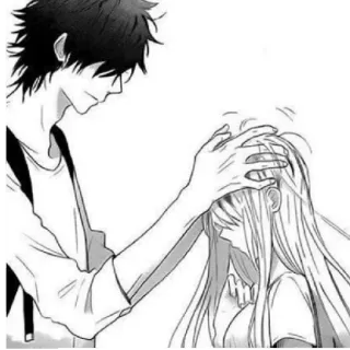 🖤 fa926dbf Anime, Manga, Para, Miłość, Uczucie, Głaskanie telegram sticker