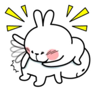 👊 88ae9cd2 토끼, 바니, 귀여운, 포옹, 카와이, 동물 telegram sticker