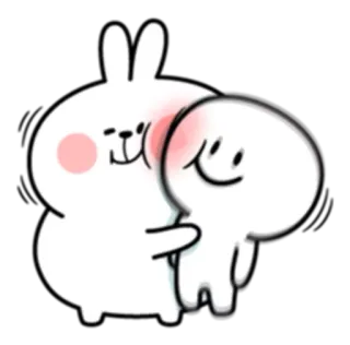 😍 c76b26ab 귀여운, 카와이, 토끼, 캐릭터, 일러스트, 우정, 훈훈한 telegram sticker