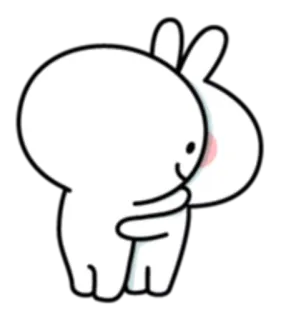 👬 e6390d52 만화, 포옹, 귀여운, 토끼, 일러스트, 동물, 우정 telegram sticker