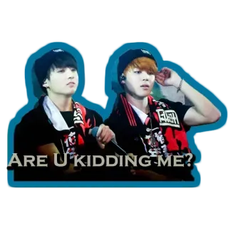 🤔 1841e6b8 ARE U KIDDING ME? Kpop, BTS, Jungkook, Jimin, Kamu bercanda?, Stiker telegram sticker