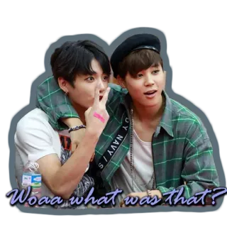 ✌️ fb87ad87 Woaa what was that? kpop, selebriti, imut, pasangan telegram sticker