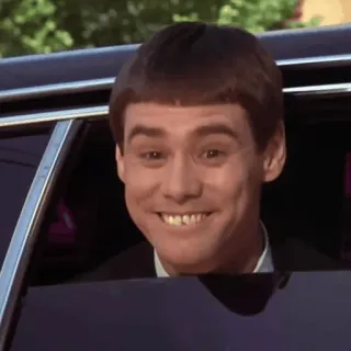 😀 7c09c080 Jim Carrey Dumb and Dumber commedia, film, divertente, attore, ritratto telegram sticker