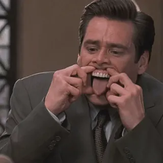 😝 a5b7e567 Jim Carrey attore, divertente, faccia, lingua, commedia, film telegram sticker