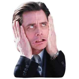😱 cdb45755 Jim Carrey grappig, acteur, komiek, uitdrukking, gezicht telegram sticker