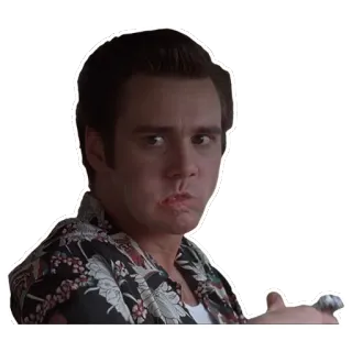 😮 099aa38a Ace Ventura Ace Ventura: Pet Detective Ace Ventura, Jim Carrey, Pet Detective, Comedy, Movie whatsapp sticker