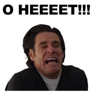 😖 3ffcb293 O'HEEET!!! meme, funny, expression, comedy, face, actor, Jim Carrey whatsapp sticker