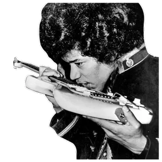 🤘 02e23d21 Jimi Hendrix Jimi Hendrix, guitar, music, musician, 1960s, rock telegram sticker