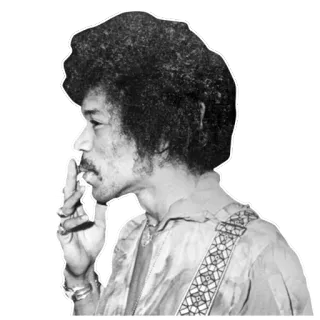 🤘 0a6d6ff9 Jimi Hendrix Jimi Hendrix, musician, guitarist, rock, portrait, celebrity, icon telegram sticker