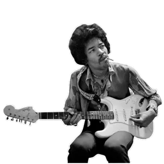 🤘 3385641a Jimi Hendrix Jimi Hendrix, guitarist, music, rock, smoking, musician, guitar telegram sticker