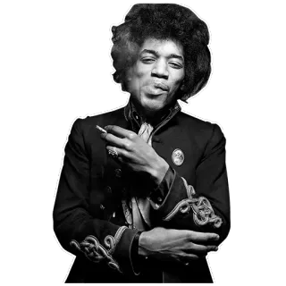 🤘 af74881d Jimi Hendrix jimi hendrix, musician, cigarette, smoking, guitarist, legend telegram sticker