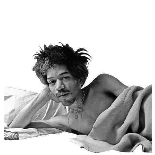 🤘 b05f7a53 Jimi Hendrix Jimi Hendrix, musician, guitarist, black and white, portrait, music, singer telegram sticker