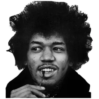 🤘 f80a4062 Jimi Hendrix Jimi Hendrix, musician, guitarist, rock, portrait, legend, afro telegram sticker