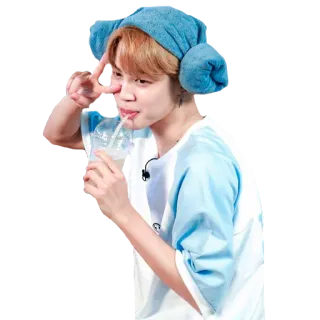 ✌️ 0522db0a คน, หมวก, สัญลักษณ์สันติภาพ, kpop, เอเชีย, น่ารัก whatsapp sticker