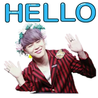 👋 280cea01 HELLO สวัสดี, ทักทาย, คน, โบกมือ, มงกุฎดอกไม้, เป็นมิตร whatsapp sticker