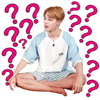 ❓ 2ddd1c85 เครื่องหมายคำถาม, คน, นั่ง, สีหน้า, สับสน, สงสัย whatsapp sticker