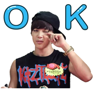 😉 cd3229f3 OK โอเค, อนุมัติ, kpop, ผู้ชาย, นักร้อง, ท่าทางมือ whatsapp sticker