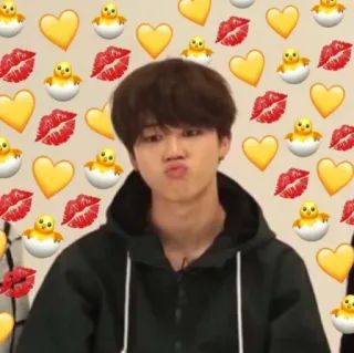 💛 11d214ab coração, beijo, emoji, pessoa, k-pop, fofo, rosto, jovem telegram sticker