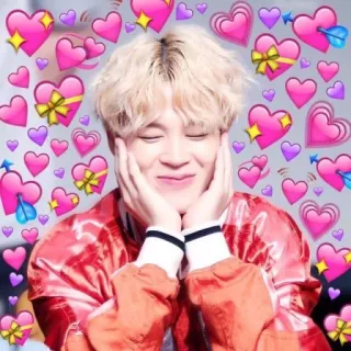 💜 45c4a922 Jimin Jimin, BTS, K-pop, corações, fofo, fã, adesivo telegram sticker
