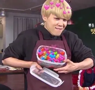 💜 58136c3d pessoa, cozinhar, corações, avental telegram sticker