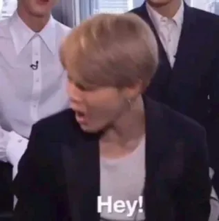 😫 89f2d784 Hey! saudação, pessoa, cabelo loiro, ei, expressão telegram sticker