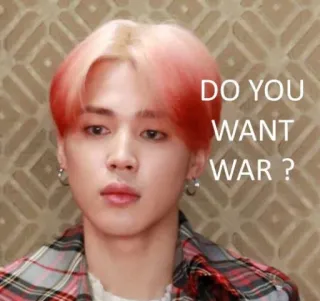 👊 eef46779 DO YOU WANT WAR? guerra, ameaça, desafio, pergunta, rosto, meme telegram sticker