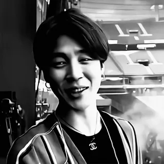 🪦 6016c9e3 Jimin kpop, bts, jimin, singer, idol, black and white whatsapp sticker