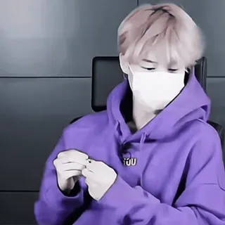 🎡 f1e524a8 YOU person, hoodie, purple, mask, asian telegram sticker