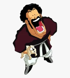 😀 3e0b5aa5 Mr. Satan Dragon Ball 미스터 사탄, 드래곤볼, 애니메이션, 만화, 개 telegram sticker