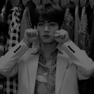 ✖️ 102f1f03 Jin osoba, mężczyzna, kpop, piosenkarz, idol, słodki, azjatycki, portret telegram sticker