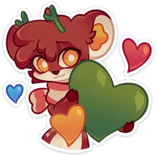 😍 3144ad02 deer, cute, heart, cartoon, animal, sticker telegram sticker