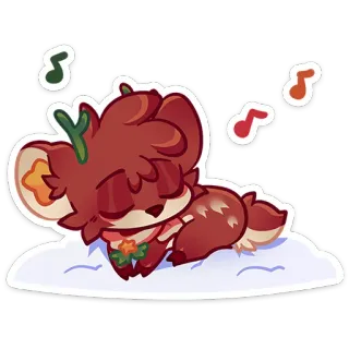 ⭐ 5a9ba1c0 deer, sleep, cute, cartoon, animal, holiday, christmas, winter telegram sticker