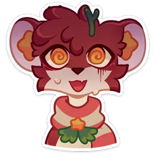 😵‍💫 8650c74a cartoon, animal, character, sticker, cute, whimsical, animation telegram sticker