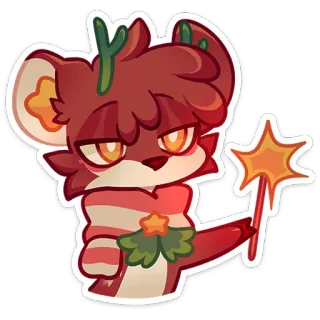 😒 86db769d cartoon, fox, magic, fairy, christmas, holiday, sticker telegram sticker