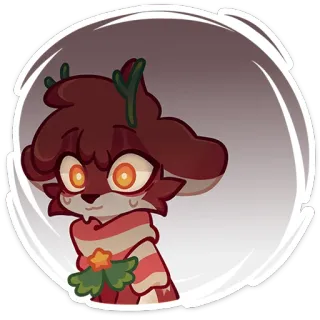 😳 96c7820c animal, fox, deer, christmas, festive, cute, cartoon, antlers, scarf telegram sticker