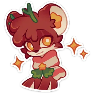 🥺 ec13f9b8 cartoon, cute, christmas, animal, festive, sparkle telegram sticker