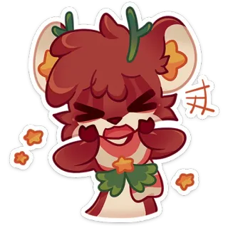 🤗 4d192714 鹿, マンガ, かわいい, 動物, ステッカー, トナカイ, クリスマス, ホリデー telegram sticker